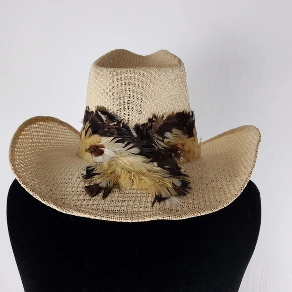 JMG Hats Straw and feathers US size 6 5/8 main image 8